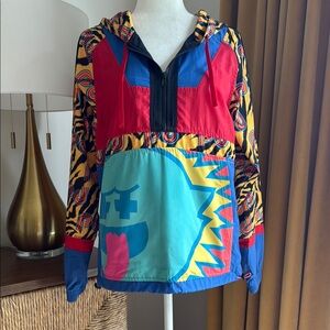 Y2K Pink Dolphin Hooded Pullover Windbreaker